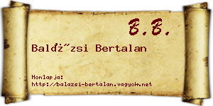 Balázsi Bertalan névjegykártya